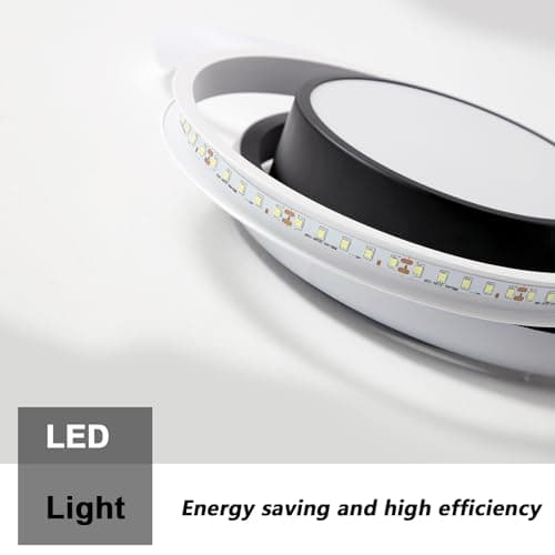 Comely Plafonnier LED, Rond Lampe de Plafond 32W, Moderne Luminaire Plafonnier pour Couloir Coucher Salle de Bains Cuisine Salon, Blanc Froid 6500K, Longueur 28cm, Nero