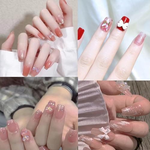 Lot de 500 Charmes D'ongles 3D, Multistyle Perles Décoratives pour Nail Art, Aléatoire Bijoux Ongle de Résine, Coeur Ours Noeud Papillon Fleur Nail Art Bijoux pour Femmes Filles DIY