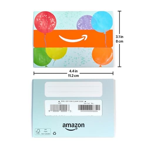 Amazon Physical Gift Card in a Mini Envelope - Bright Balloons