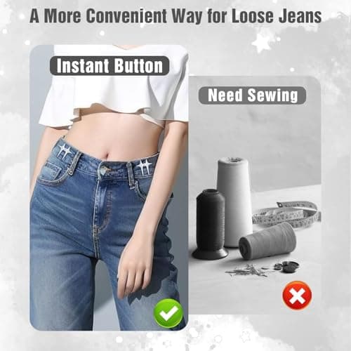 4 Paires D'épingles à Boutons de Jeans, Boutons de Jeans, Boutons de Taille Ajustables et Sans Couture, Sans Couture et Sans Outils Requis