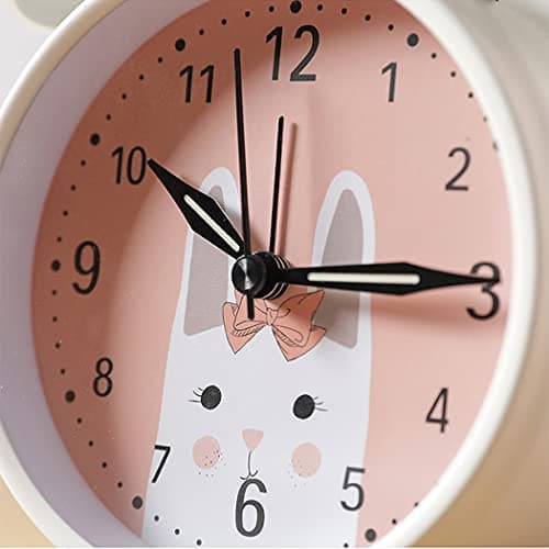 SWHONG Cartoon Cat Ears Design Small LED Digital Loud Alarm Clock with USB Port for Charging Adjustable Volume and Brightness Simple Kid Bedside Clock