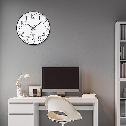 VINILITE Horloge Murale Radio Pilotée Design Moderne avec Movement Silencieux et sans Tic-Tac Pendule Murale de 30cm pour Salon, Cuisine, Bureau, Chambre