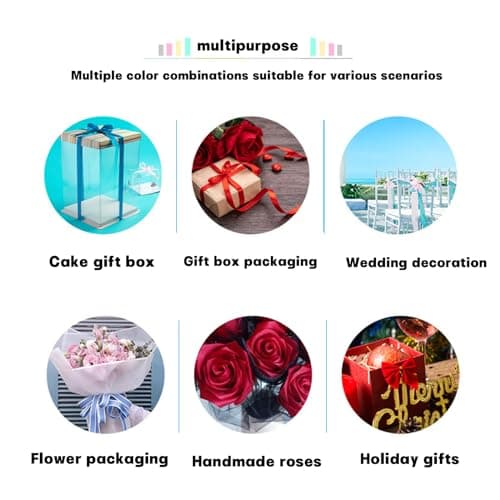 Ruban Satin 12 Populaires Couleurs,Ruban Cadeau Emballage Ruban de Satin Soie pour Décoration de Mariage Bricolage Fête Couture Coffrets Bouquet Cadeau Artisanat Mariage Cérémonie Bouquet- 10mm×22 m