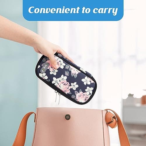 YOUSHARES Trousse à Insuline - Sac Isotherme à Insuline pour Stylo d'insuline, Seringues, Aiguilles et d'autres Medicaux pour Diabétique Sac de Rangement (Sac Fleur)
