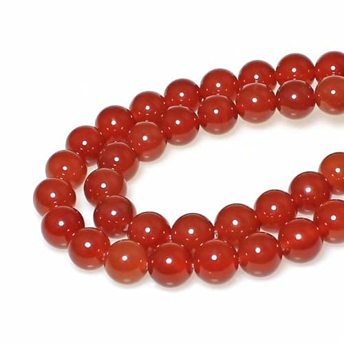 MJDCB 6mm 60 pièces Agate Rouge Perle Pierre Naturelle Ronde en Vrac Perles Semi Precieuse pour Fabrication de Bijoux de Bracelets et de Colliers
