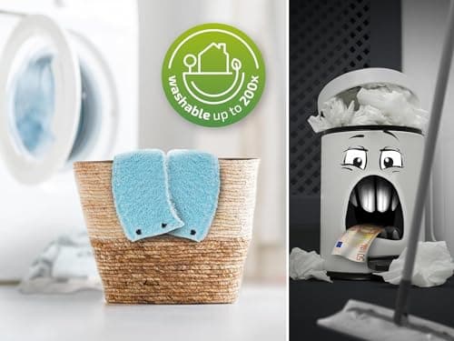 Leifheit Lot de 2 Housses Lave-Sol Clean Twist M Extra Soft, Housse de Rechange en Fibres spéciales, idéale pour Les sols fragiles, Housse pour Balai nettoyante avec Absorption d'eau Minimale
