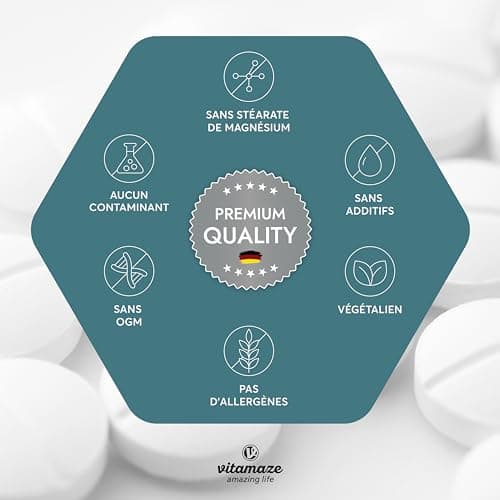 Zinc Bisglycinate 25 mg - Acné, Peau et Système immunitaire - 360 Comprimés pour 1 An - Vegan et Hautement Biodisponible - Complément Alimentaire Vegan Sans Additifs - fabriqué en Allemagne
