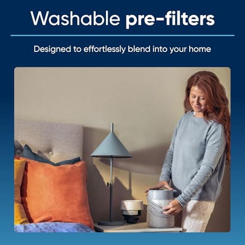 BLUEAIR Mini purificateur d'air pour chambre à coucher, purificateur avec filtre à air pour petite pièce, purificateur d'air portable Blue Pure Mini Max pour personnes allergiques aux poils d'animaux.