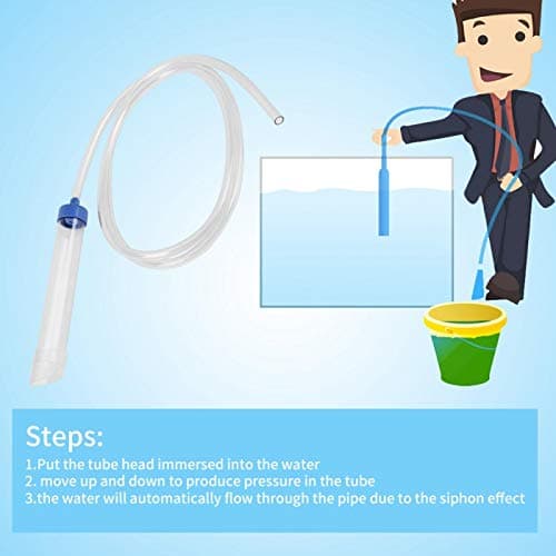 lyrlody Changement d'eau Manuel pour Aquarium, Kit de Nettoyage de Gravier D'aquarium avec Siphon 150 Cm Pompe à Siphon à Dégagement Rapide Filtre égouttoir à Poisson sous Vide pour Aquarium