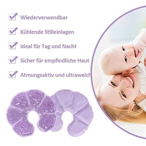 NEWGO 3 en 1 Poch de Glace Compresse froide/chaude réutilisable pour les Thérapie mammaire, 2 unité (Violet)