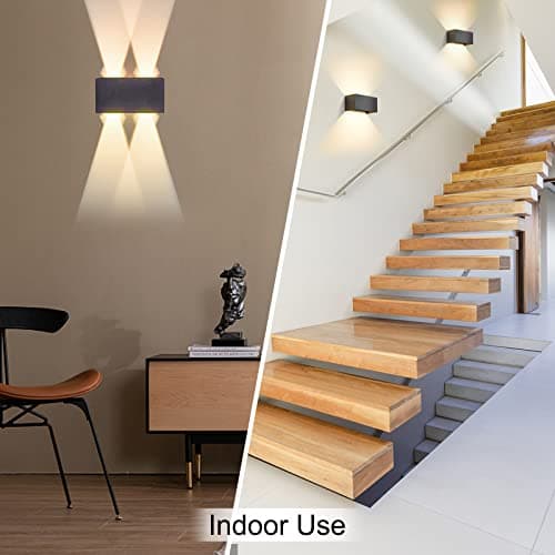CELAVY Applique Murale Extérieur Intérieur LED, IP65 Étanche Luminaire Extérieure Intérieure, Moderne Lampe Mural, 3000K Réglable Éclairage Lumière d'Extérieur Aluminium, Anthracite