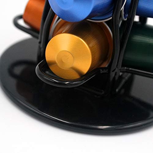 XIAPIA Support Capsule Nespresso, Porte Dosette Capsules Nespresso Café Rotatif 360 Degrés, Noir Distributeur Capsule Nespresso Range 40Pcs, Rangement Capsule Nespresso Presentoir