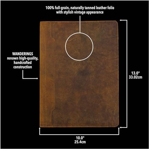 Padfolio En Cuir Vintage - Organisateur Professionnel Et Dossier De Cv, Folio De Documents En Cuir Antique Avec Bloc-Notes. Cadeau Idéal Pour Hommes Et Femmes