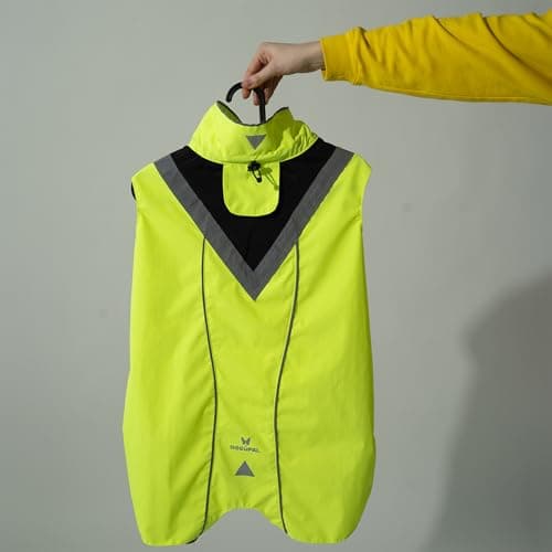 DOGOPAL Imperméable Chien - Manteaux Imperméables Légers & Confortables pour Chiens de Petite, Moyenne et Grande Taille - Manteau à Surface Réfléchissante avec Ouverture Harnais - (Jaune, XXL)