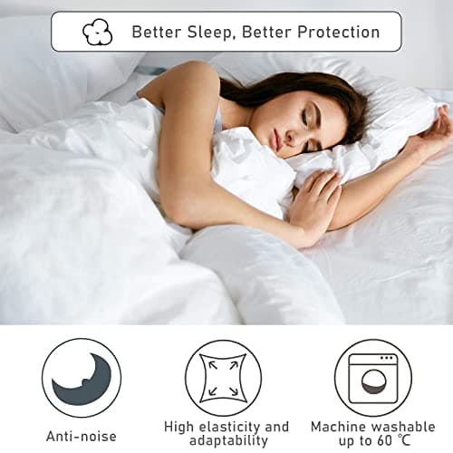 Beedsooth Housse de Matelas élastique avec Fermeture, Hypoallergénique Protège-Matelas Imperméable et Respirante, Doux Alèse - 80x200cm, Hauteur 20cm, Blanc