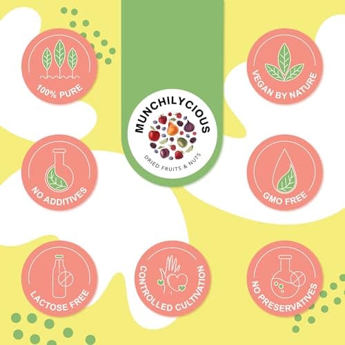Munchilycious Dattes Dénoyautées BIO 500g, Dattes Bio Séchées Dénoyautées, Collation aux Fruits