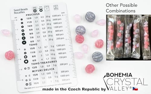 Bracelet making kit with Czech Glass Beads & TOHO Japanese Rocailles, 2pcs Memory wirе and crimps for begginers - easy & fast to do (Butterflies Purple Pink)
