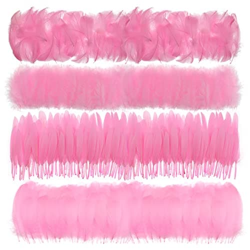 MWOOT 4 Styles de Plumes d'artisanat Assorties (Rose)