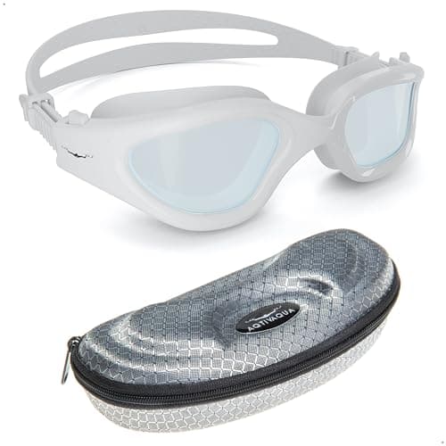 AqtivAqua DX Lunettes de Natation Lunettes Piscine Enfants Adultes Femme Homme (Blanc&Blanc, Clair)