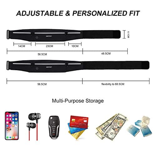 HAISSKY Ceinture de Course Sacs Bananes de Sport,Etanche Running Belt, Porte Téléphone Sport Léger pour Entraînements de Gym, Jogging, Voyages et Activités en Extérieur