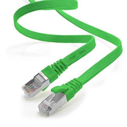 1aTTack.de 1m - vert - 1 pièce Câble ruban LAN Ethernet Gigabit CAT.7 (RJ45) câble réseau câble brut (10Gbit/s) câble d'installation plat mince compatible avec Cat.5 - Cat.5e - Cat.6