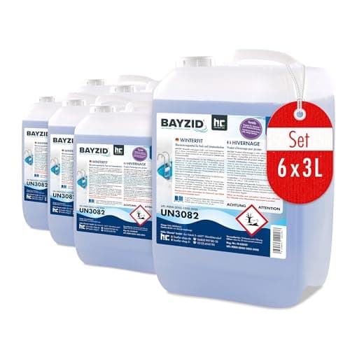 BAYZID Produit d'Hivernage pour Piscine (6 x 3 l)- Effet Détartrant, Algicide et Anti-Moisissures - Préparation Hivernale Efficace pour Piscines
