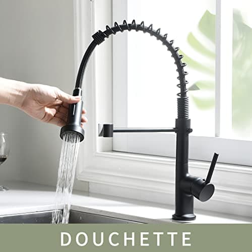 AIMADI Robinet Cuisine Mitigeur Cuisine Robinet Cuisine Douchette Evier Cuisine Robinet Cuisine Noir Avec Douchette Mitigeur Evier Cuisine Robinet de Cuisine Pivotant à 360°