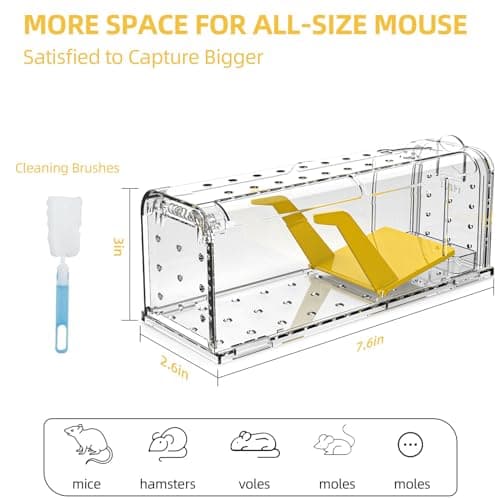 CLDFDC Piège à Souris Vivant pour intérieur et extérieur - Attrape Souris Intelligent Facile à Utiliser, Facile à Nettoyer, réutilisable, libération sans Contact (1 Pièces)