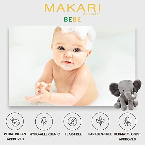 Savon Makari pour Bébé 5.4oz - Barre de bain apaisant, nettoyant pour enfants avec un beurre de karité hydratant et doux, ingrédients botaniques non irritants - hydrate, adoucit, guérit et protège