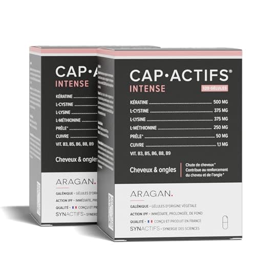 ARAGAN Synactifs Lot de 2 Capactifs - Complément Alimentaire Renforcement des Cheveux et des Ongles - Kératine, Cuivre, Zinc et Vitamines - 240 gélules - 2 mois de prise en 2 phases Fabriqué en France