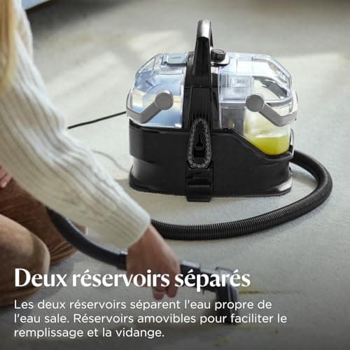 Bissell SpotClean HydroSteam, Shampouineuse Canapé, Moteur Puissant de 1000W, Nettoyeur Vapeur avec Technologie HydroSteam, Nettoyeur pour Tapis, Moquettes, Meubles, Tissus, Voiture & Plus, 3689N
