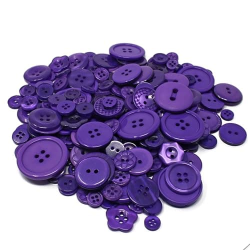 Special Touches Sachet de 100 g de boutons en acrylique et résine pour loisirs créatifs, Plastique, violet, 7-20mm