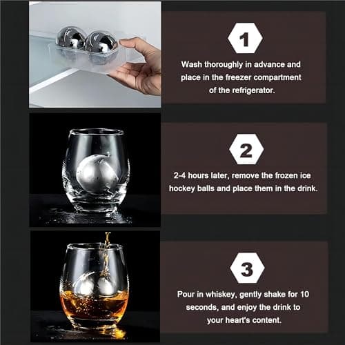 2 Pièces 55mm Sphères de Glace en 304 Acier Inoxydable, Boules de Glaçon Réutilisables, Rond Whisky Ice Stones, Boules Congelés en Métal, Glaçons à Whisky avec Boîte de Rangement, pour Cocktails (A)