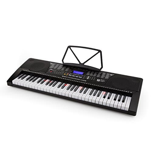 Schubert Etude Keyboard - Piano électrique, clavier, fonction d'enregistrement, fonction lecture, mode apprentissage, AUX, haut-parleurs stéréo, alimentation sur secteur ou batterie, 255 rythmes Noir