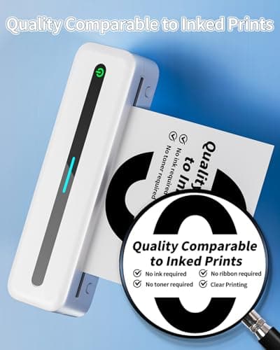 Phomemo Papier A4 Compatible avec l'imprimante Portable M08F/M831/M832/M833/M834, Papier Thermique Blanc A4, 8.27" x 11.69"(210mm x 297mm), 100 Feuilles/Boîte