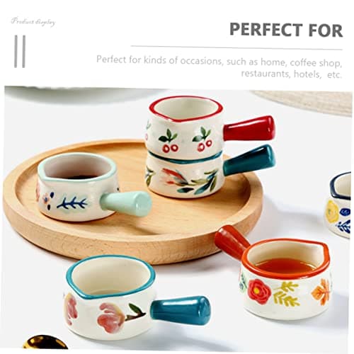 YARNOW 6 Pièces Petit Pot à Lait en Céramique Crémier De Lait De Café Mini Pichet à Sauce Pichet De Service Pot à Crème pour Pots à Crème en Céramique Concentré Tasse De Lait