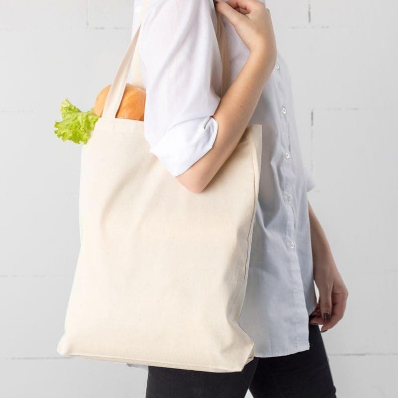Sac en tissu à peindre non imprimé - pièces 38 x 42 cm - Tote Bag - 5, 10, 25 pièces - Sac en coton avec deux poignées longues - Sacs de courses