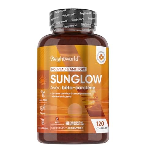 Autobronzant Bêta-Carotène - 120 Comprimés Vegan - Préparation Bronzage Zinc, Vitamine A, Cuivre, Vitamine B2, Vitamine B3 & Iode - Bronzage Sans Soleil - Complément Alimentaire Bronzage & Peau