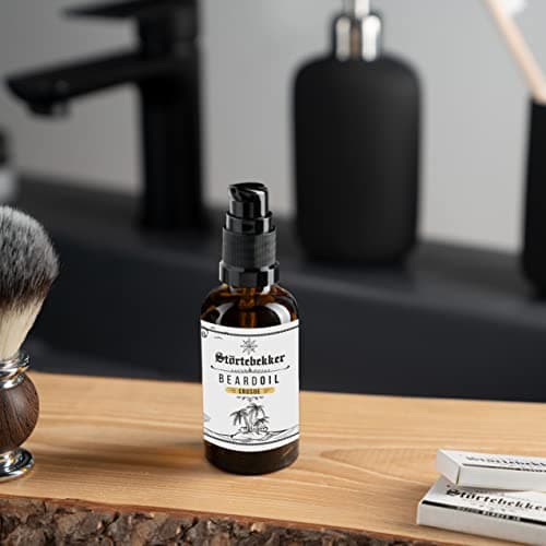 Störtebekker Premium huile barbe homme pour le soin quotidien de la barbe de 3 jours ou complète - Huile avec odeur agréable - Ingrédients de haute qualité - Fabriqué en Allemagne (Crusoe)