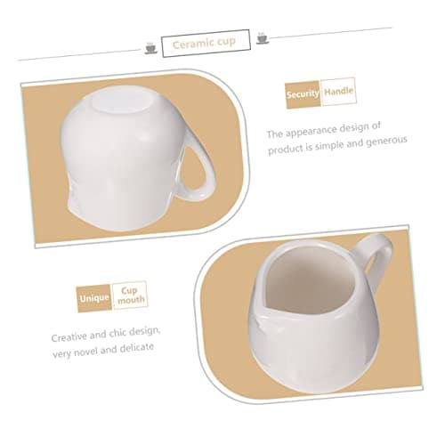 PRETYZOOM Un Verre 4 Pièces cuillère à sauce pichets à vapeur expresso pichet en porcelaine blanche pot de creme pot a lait contenants de sauce tasses de café mini tasse à sauce salade