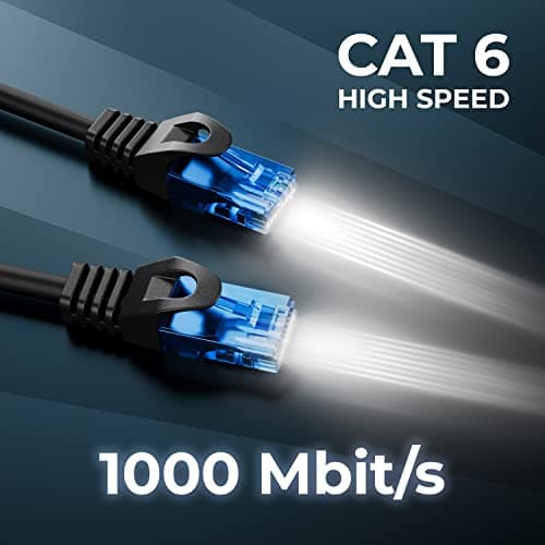 deleyCON 10x 0,5m CAT6 Set de Câbles Réseau - Court 50cm U-UTP RJ45 CAT-6 Câble LAN Câble Patch Ethernet Câble DSL Switch Routeur Modem Répéteur Panneau de Brassage - Noir