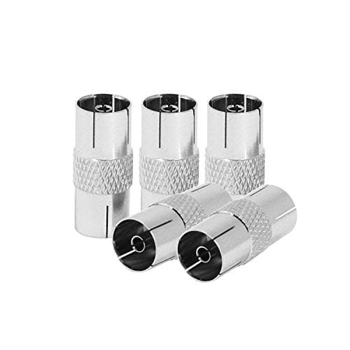 Coupleur coaxial aérien TV PAL RF Femelle vers Femelle - Lot de 2 - pour KY/SkyHD, Virgin,TV, VHS ou lecteurs DVD avec coupleurs. (Lot de 2)