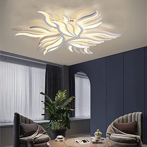 Plafonnier LED moderne dimmable - 90W lampe de salon plafonnier chambre avec télécommande lumière couleur luminosité changement de couleur - plafonnier blanc gradation éclairage intérieur