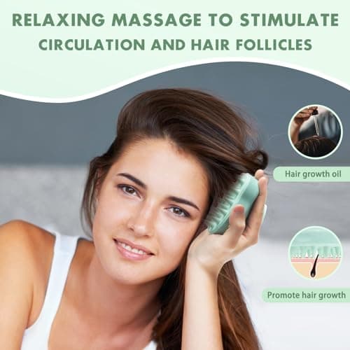 Hience 2 Pièces Brosse Massage Cuir Chevelu, Brosse Shampoing Cheveux Silicone pour Stimule Croissance des Cheveux et Exfoliation Douce, Scalp Massager Brush avec Poils Silicone Souple