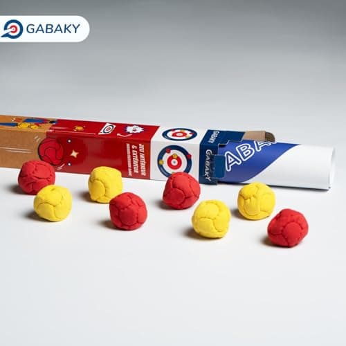GABAKY Jeu de Pétanque Originale, Mix de Palet et Curling, Cible avec 8 Boules Molles, Tout Terrain Intérieur Extérieur Indoor Outdoor (Édition Classique)