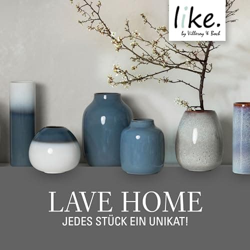 like. by Villeroy & Boch Lave Home Vase Egg Shape, 14,5 x 14,5 x 17,5 cm, Beige