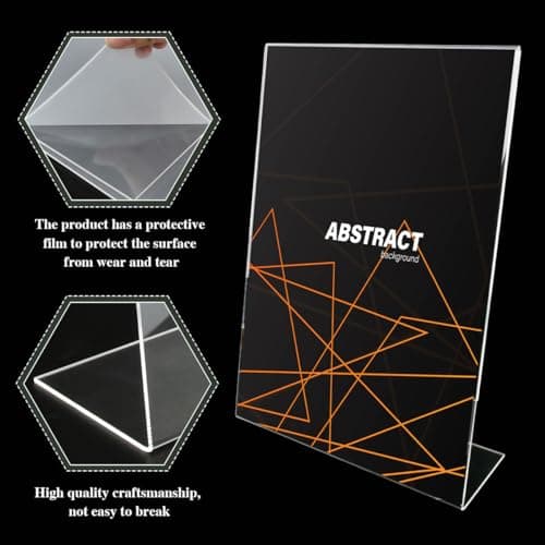 5PCS Presentoir de Table A4 en Acrylique, Porte de Menu A4 L-Standard, Support de Menu A4 en Acrylique pour Tables, Présentoir Support Plexi A4 pour Restaurant, Hôtel, école, Bureau, Conférence BUYGOO