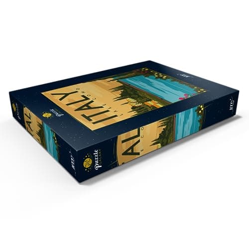 MyPuzzle Lac De Côme Italie, Style Art Déco Poster Vintage, Illustration - Premium 1000 Pièces Puzzle - Collection spéciale MyPuzzle de Puzzle Galaxy