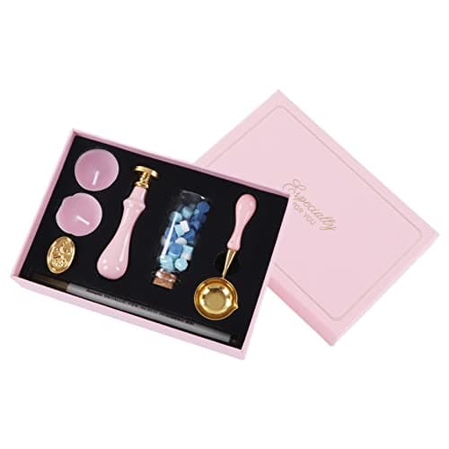 Kit de Cachet à la Cire, Comprenant Un Tampon à Cire + Un Chauffage + Une Cuillère, kit de Cachet à la Cire pour Les Enveloppes de Noël Vintage, Les Lettres, Le Courrier et l'Artisanat