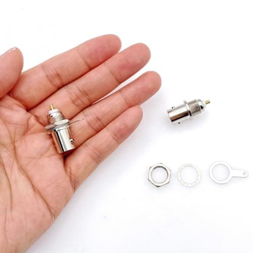JZK 5X Connecteurs Femelles BNC Prise Femelle à Montage sur Panneau avec poignée de cloison à écrou Adaptateur de sonde Radiale RF BNC pour châssis fiche à souder pour vidéosurveillance